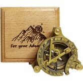 Sundial Compass with Wooden Case